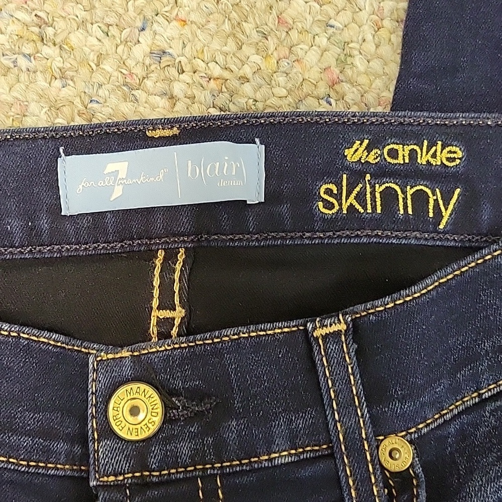 7 For All Mankind Dark Blue Ankle Skinny B (Air) Jeans, Women's 26 - Picture 7 of 9